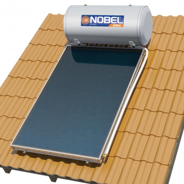 Ηλιακός Θερμοσίφωνας NOBEL AELIOS ALS 160/2τμ Τριπλής Ενέργειας - Βάση Κεραμοσκεπής